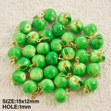 5pcs Christmas Charm Enamel Apple Socks Bell DIY Pendant Charms For Jewelry Making Keychain Earrings Bulk Handmade Material Gift