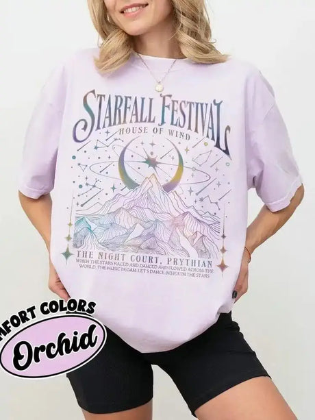 Velaris Starfall Festival T-Shirt Unisex SJM ACOTAR Cotton Tee Dark Academia Bookish Literary Shirt