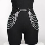 Rib Cage Harness Chest Body Harness Gothic Punk Faux Leather & Chains