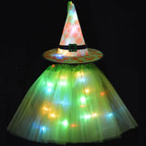 LED Witch Stars Tutu Skirt Glow Party Costumes Halloween