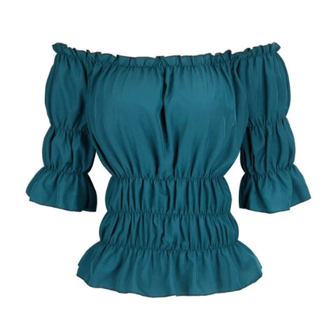16 Colours Medieval Renaissance Blouses Off Shoulder Steampunk Cosplay Pirate Shirt Corset Top