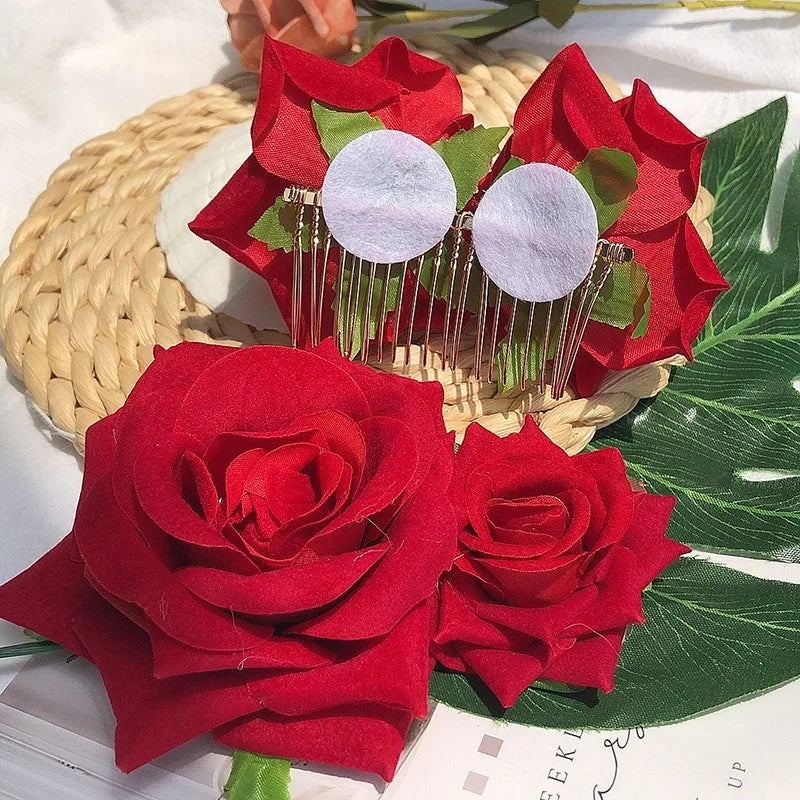 Large Flower Hair Clips Rose Fascinators