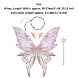 Fairy Elf Costume Wings, Ears, Wand and Hair Wreath Sets