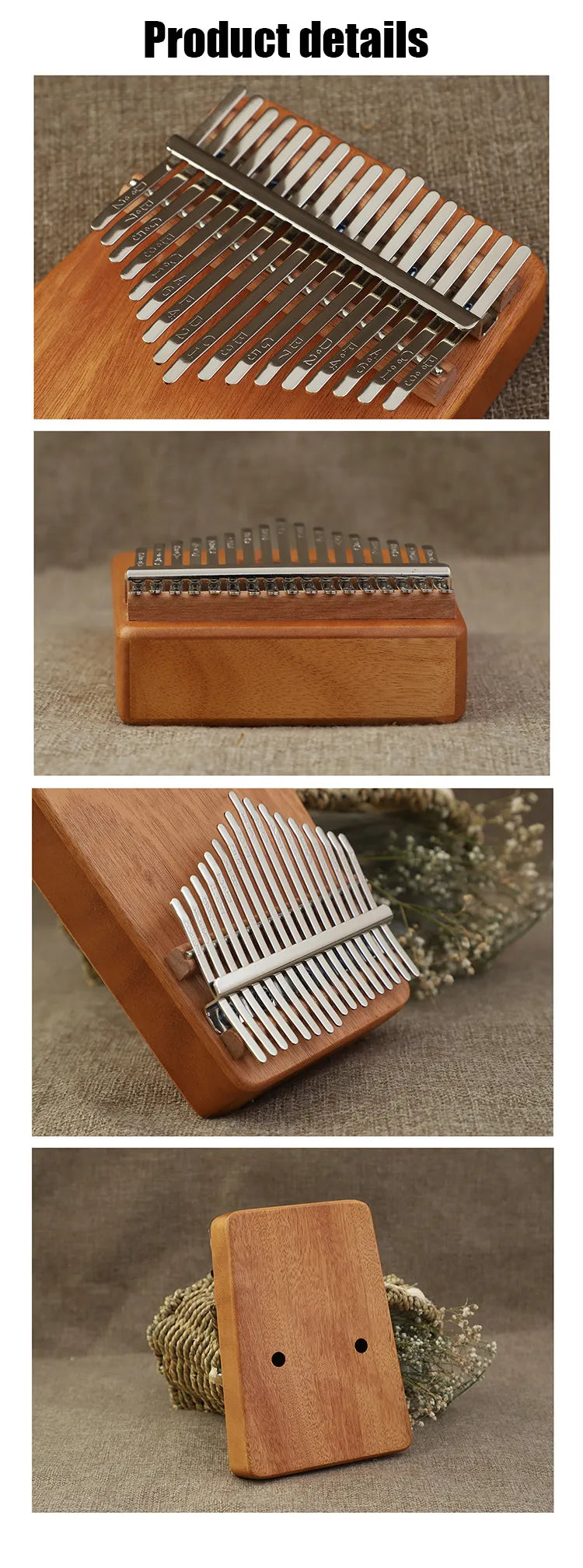 Kalimba Thumb Piano 17 Keys Mahogany Wood Musical Instrument