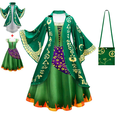 Hocus Pocus 2 Halloween Costume Child Sanderson Sisters Party Dresses Winifred Witch Costumes Children