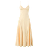 Laced Back Satin Sling Slip Dress Layering Piece