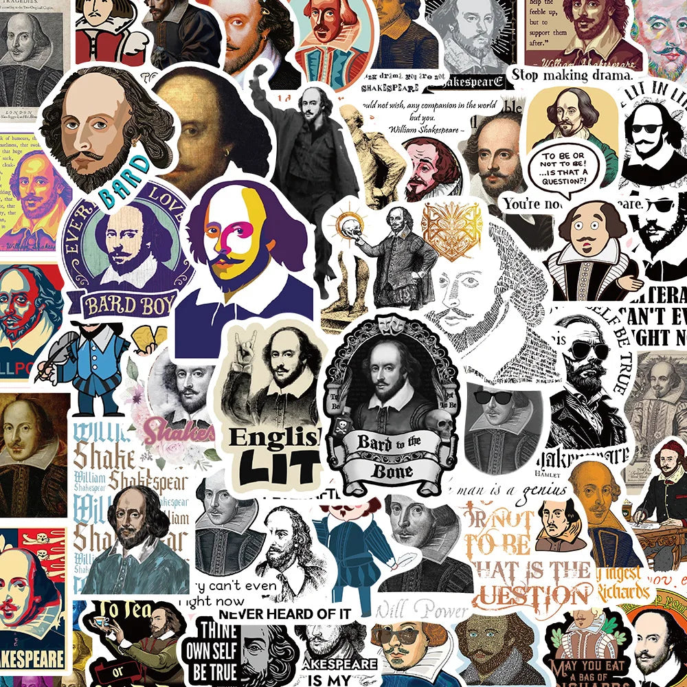 50Pcs William Shakespeare Stickers