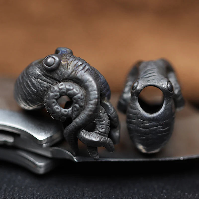 Octopus Brass Paracord Beads Lanyard Charm Dreadlock Beard Bead