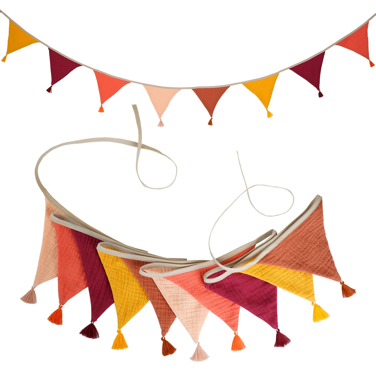 Children's Bunting 10 Triangle Flags with Tassles Party Decor Carnival Banner Garland 2.6M/8.5FT