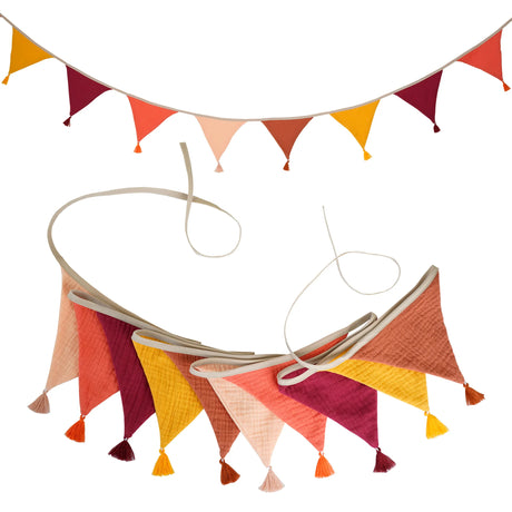 Children's Bunting 10 Triangle Flags with Tassles Party Decor Carnival Banner Garland 2.6M/8.5FT
