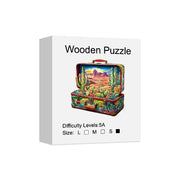 Arizona Adventures Cactus Suitcase Unique Shape Wooden Jigsaw Puzzles