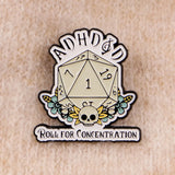 ADHD Awareness Enamel Pins Roll the Dice Badge Lapel Pin