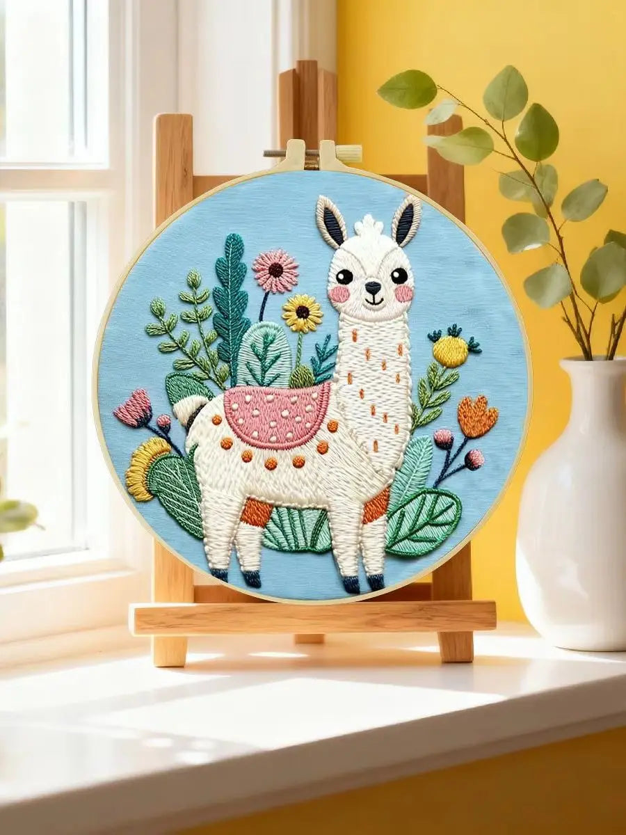 Alpaca Llama 20X20CM/15X15CM DIY Embroidery Kit for Beginners