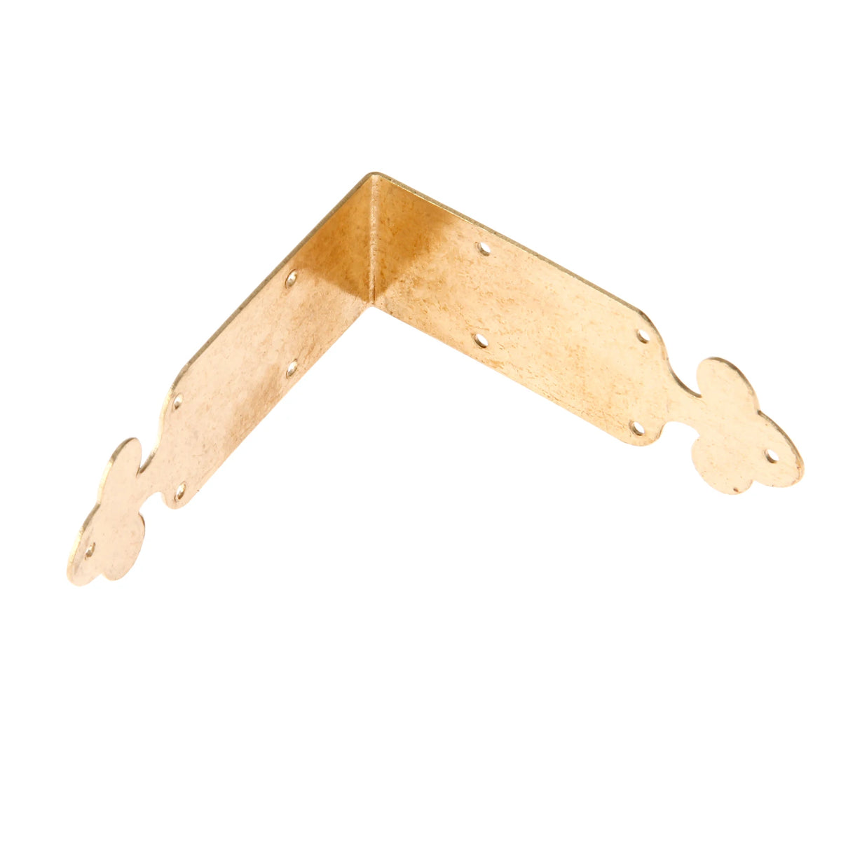 Set of Four Metal Corner Brackets Gold Bronze Photo Frame Furniture Protector + Nails