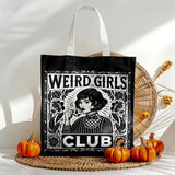 W-Weird G-Girls Club Storage Bags Double-Sided Print Canvas Tote Bag Large Capacity Shopping Bag