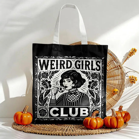 W-Weird G-Girls Club Storage Bags Double-Sided Print Canvas Tote Bag Large Capacity Shopping Bag