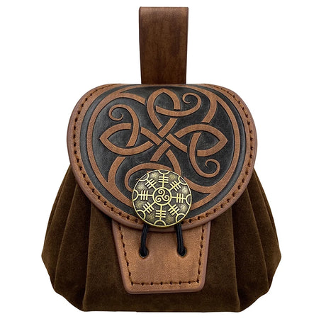 Medieval Pu Leather Belt Waist Coin Purse Drawstring Bag