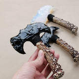 1PC Crystal Opal Axe Natural Stone Model Knife Polished Unbladed Decor