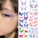 Temporary Tattoo Glitter Fairy Butterfly Face Tattoos