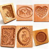 Farmhouse Wooden Cookie Moulds Baking Tools Gift for Bakers