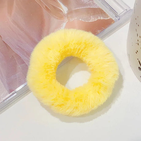 Dopamine Colour Fluffy Scrunchie Hair Bands Ponytail Holder Hair Accessories