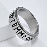 Nordic Viking Runes Spinning Ring Titanium Steel Anxiety Jewellery