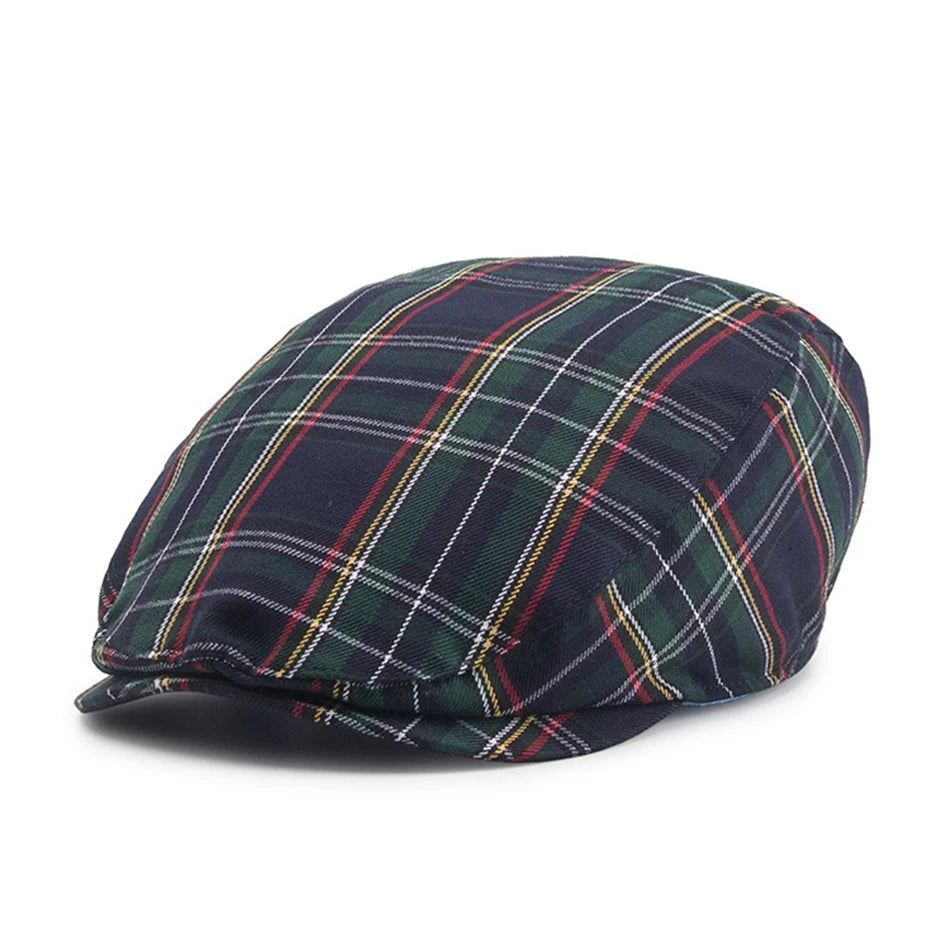 Plaid Flat Caps Casual Cotton Vintage Hats