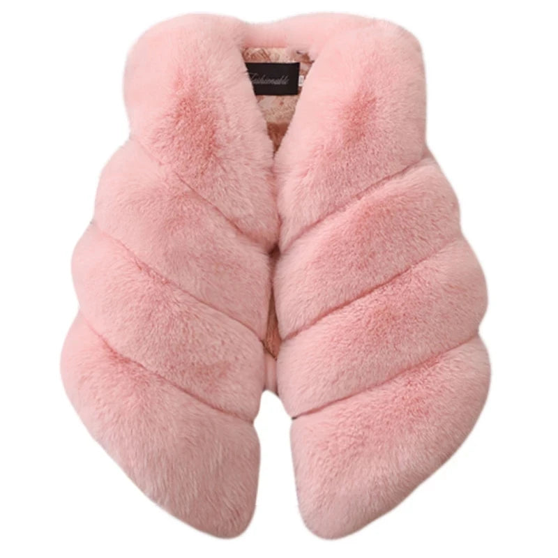 Baby Girls Faux Fur Vest Winter Outfits Kids Warm Sleeveless Coat Infant Toddler 6M-7Y Outerwear