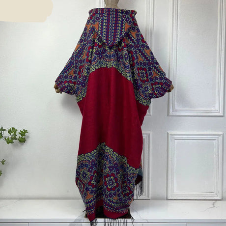 Boho Long Hooded Winter Cloak Cardigan Coat