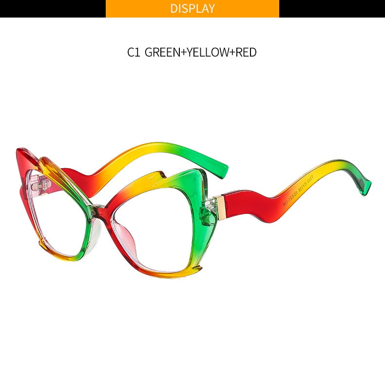 Blue Light Reading Glasses Butterfly Cat Eye Glasses Frame Clear Lens