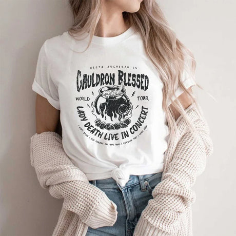 Cauldron Blessed Lady Death T-Shirt Nesta Archeron ACOTAR Book Fan Tee
