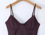 Laced Back Satin Sling Slip Dress Layering Piece