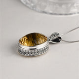 The Eye of Persuasion S925 Sterling Silver Pendant Natural Yellow Crystal