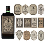 Gothic Style Potion Stickers 12pcs Apothecary Bottle Labels
