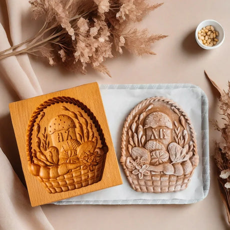 Seasonal Holiday Wooden Cookie Moulds Baking Tools Gifts for Bakers