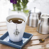 Set of Two Stainless Steel Tea Infusers Butterfly Bee Charm Chain Mesh Ball Tea Strainer