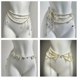 Multilayer Pearl Waist Chain Belt Body Jewellery
