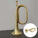 Bugle Trumpet Brass Cavalry Horn with Mouthpiece for School Band Cavalry Military Orchestra Musical Instrument