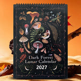 2027 Dark Forest Lunar Wall Calendar 12-Month Moon Phases