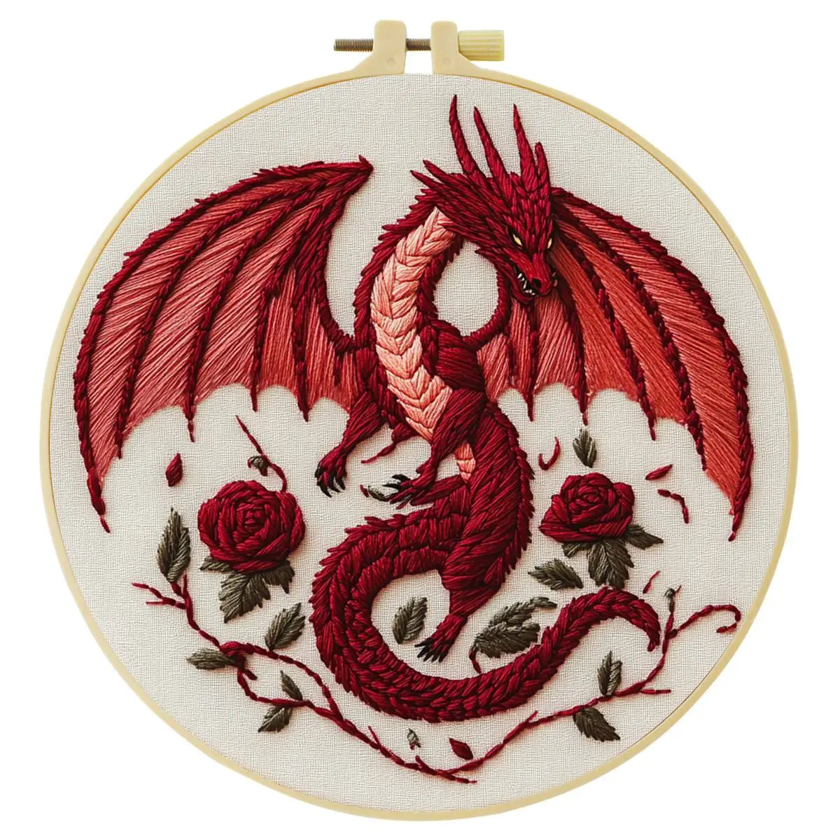 Red Dragon DIY Embroidery Kit for Beginners