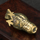 Curious Owl Figurine Brass Animal Desktop Figurine Tea Pet