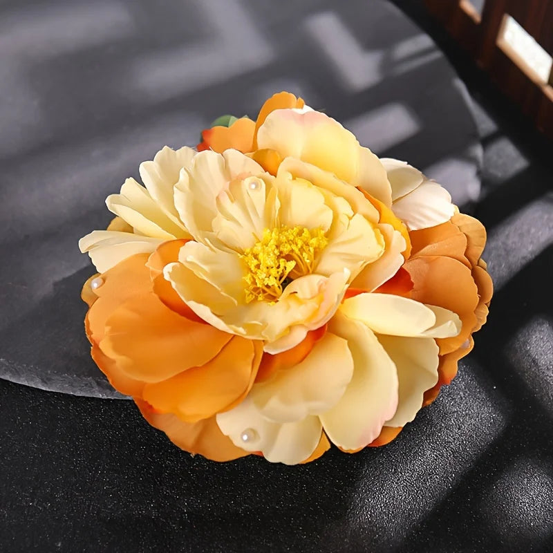 15cm Large Blooming Rose Flower Hair Clip & Brooch