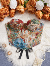 Meadow Weaver's Boned Floral Underwired Corset