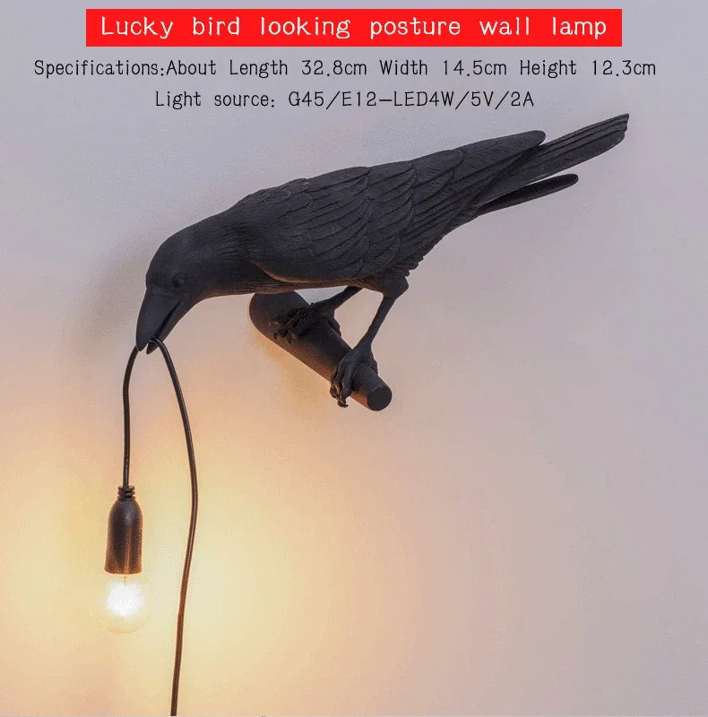 Nevermore Raven Wall Light Fixtures and Lamps