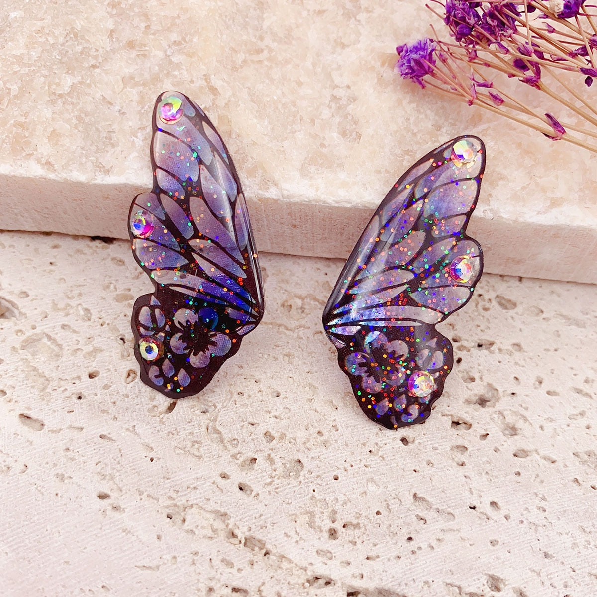 Fantastical Resin Butterfly Wings Earrings