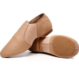Genuine Leather Jazz Dance Shoes Brown Black Anti-Slip Latin Dance Practice Sneakers
