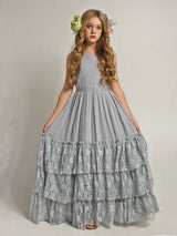Girls Lace Bohemian Long Photoshoot Dresses