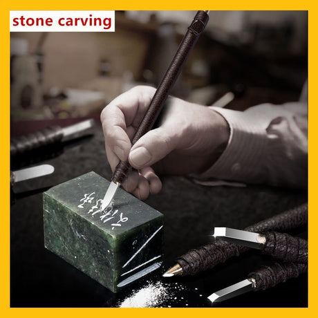 Tungsten Steel Stone Carving Hand Tools Set Chisel Set Woodworking Carving Tools