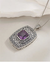 Tiarn's Token S925 Sterling Silver Pendants Tangent Plane Amethyst