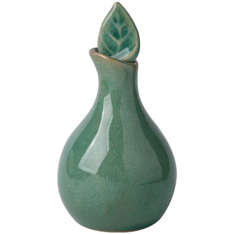 Leaf Cracked Glaze Essential Oil Pots 100ml Ceramic Aromatherapy Scented Home Decor Bottle